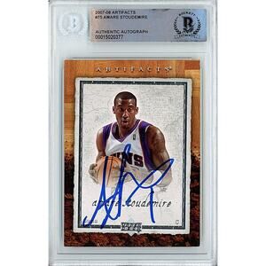 Amare Stoudemire Signed Card Beckett Phoenix Suns Autographed Upper Deck Auto